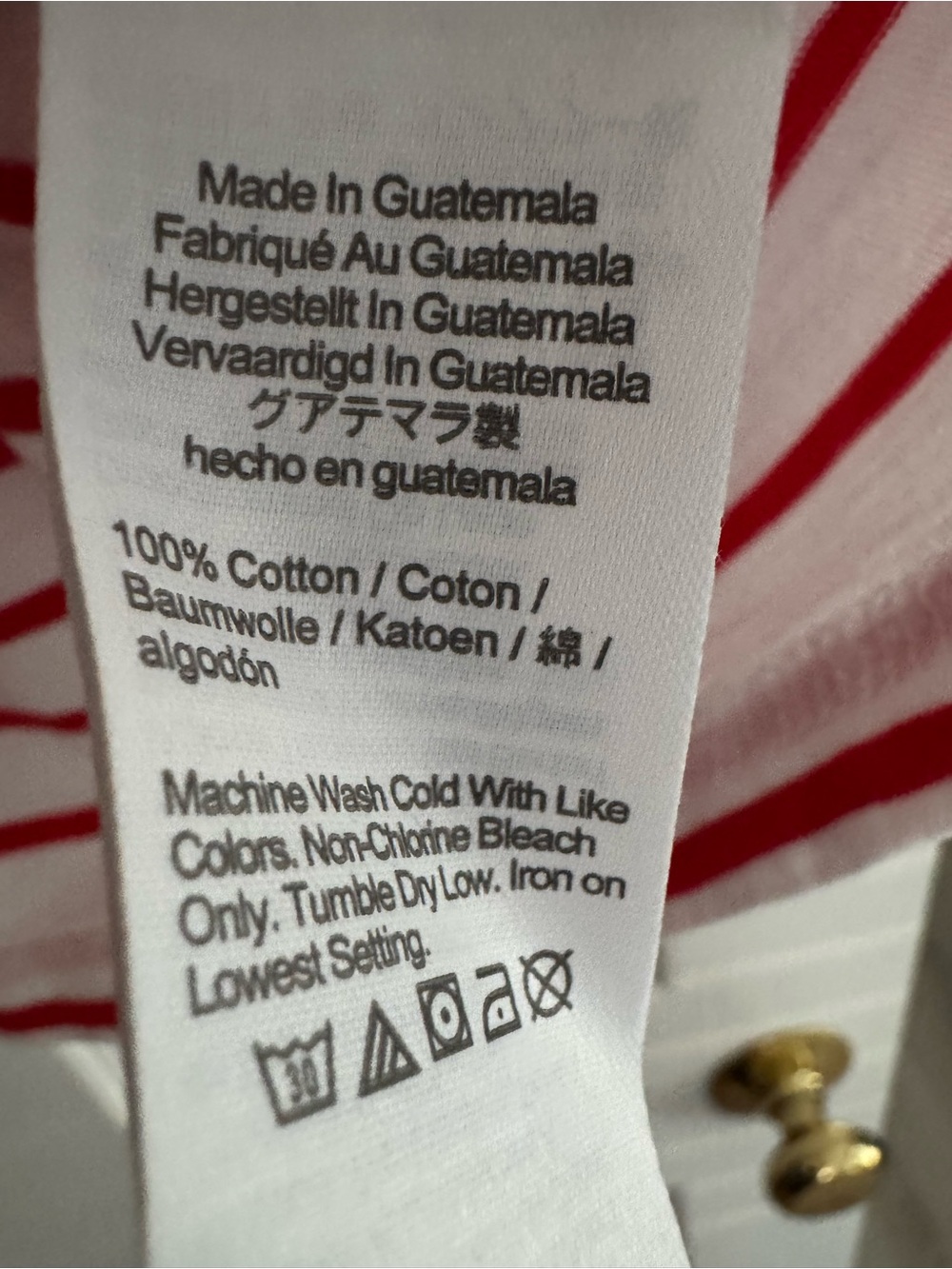 J Crew Factory red/ white stripe Breton L/S Tee size M - Picture 5 of 6